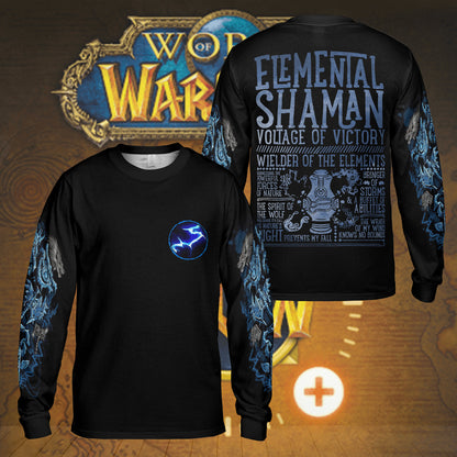 Elemental Shaman - Wow Class Guide V3 - AOP Long Sleeve Shirt