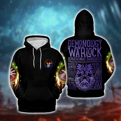 Demonology Warlock Guide Warlock Class V2 WoW Collections AOP Hoodie