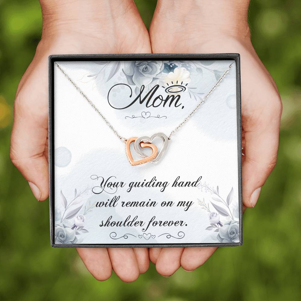 Mom Your Guiding Hand Mother's Day Interlocking Heart Necklace