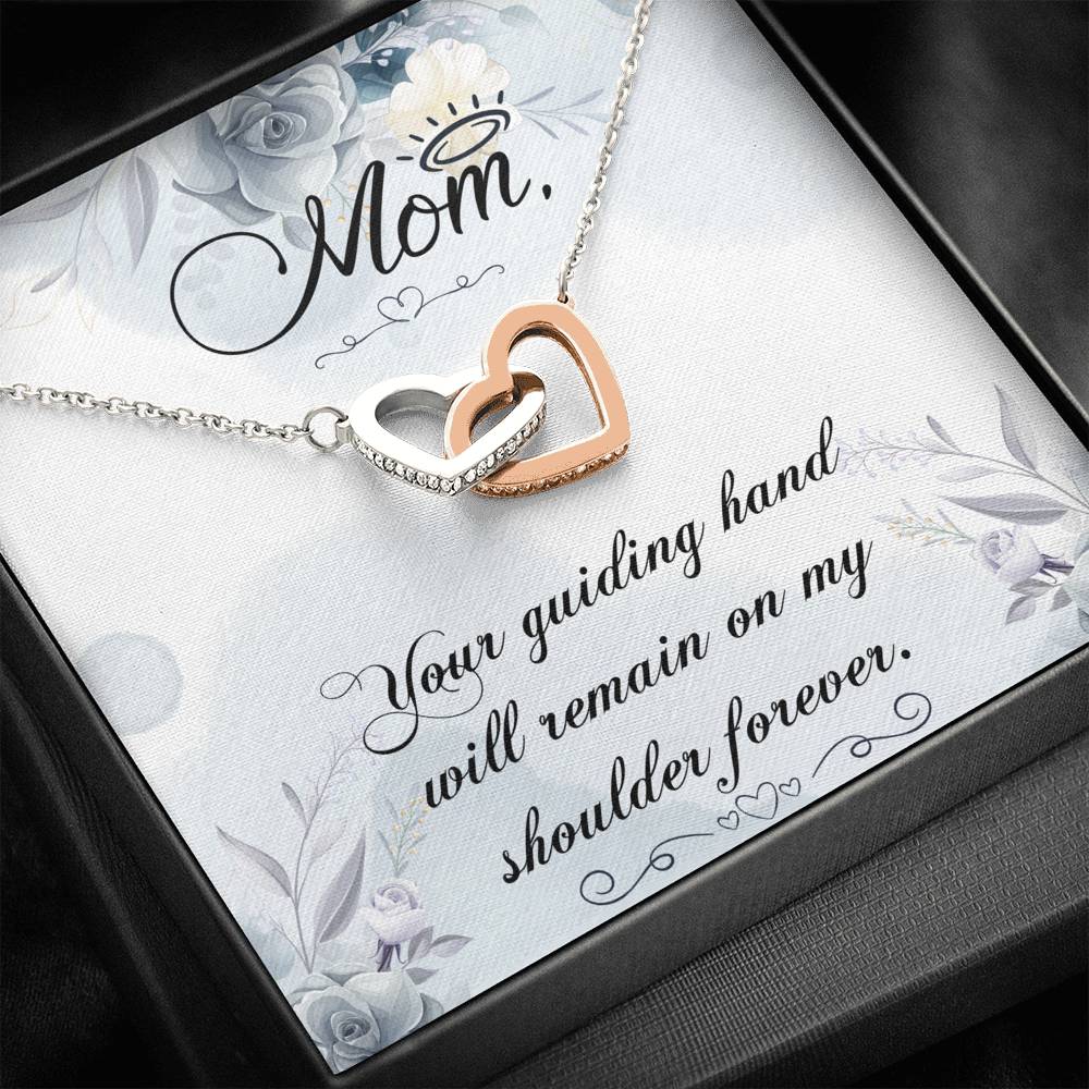 Mom Your Guiding Hand Mother's Day Interlocking Heart Necklace