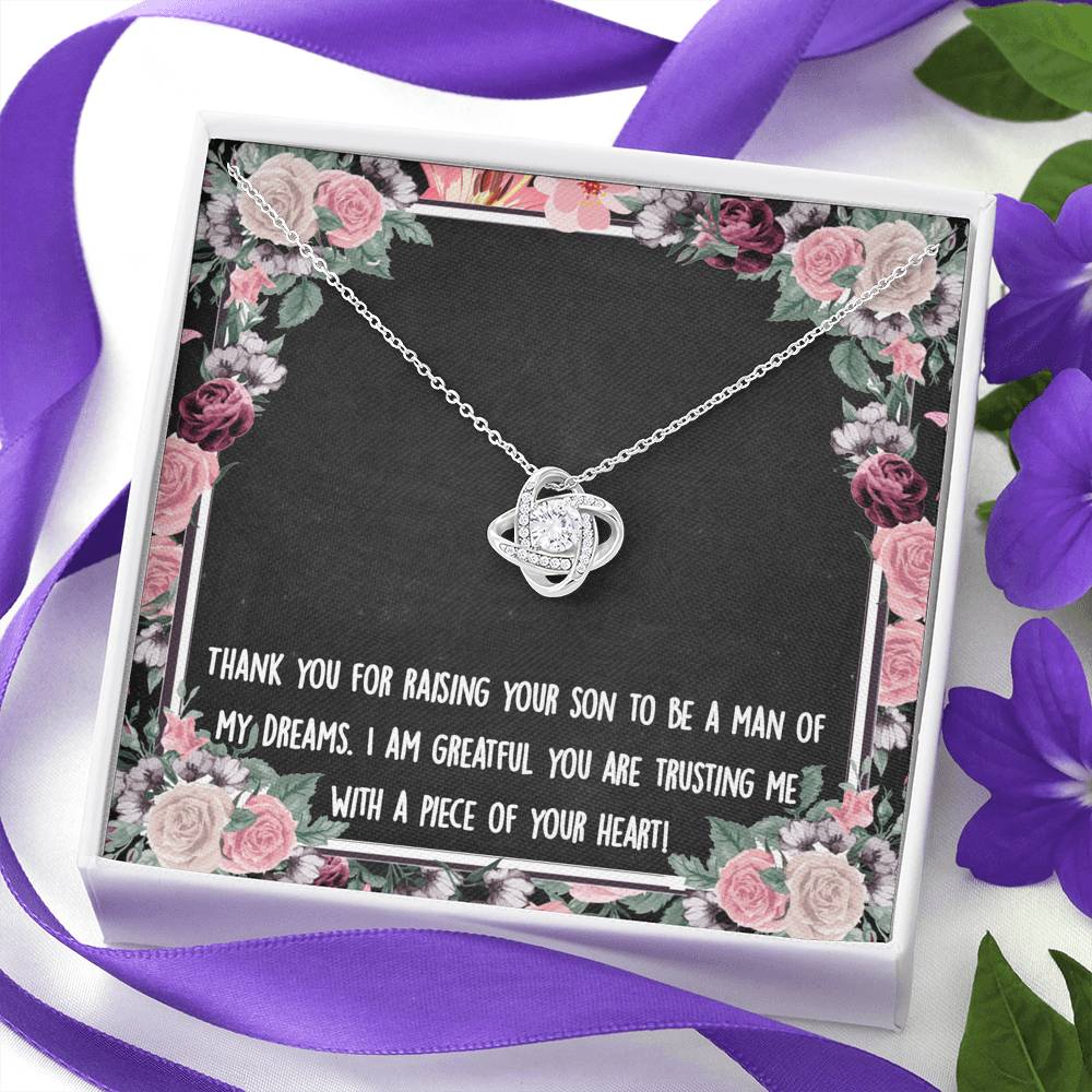 Mother In Law Thank You For Raising Your Son Mother's Day Gift Love Knot Necklace