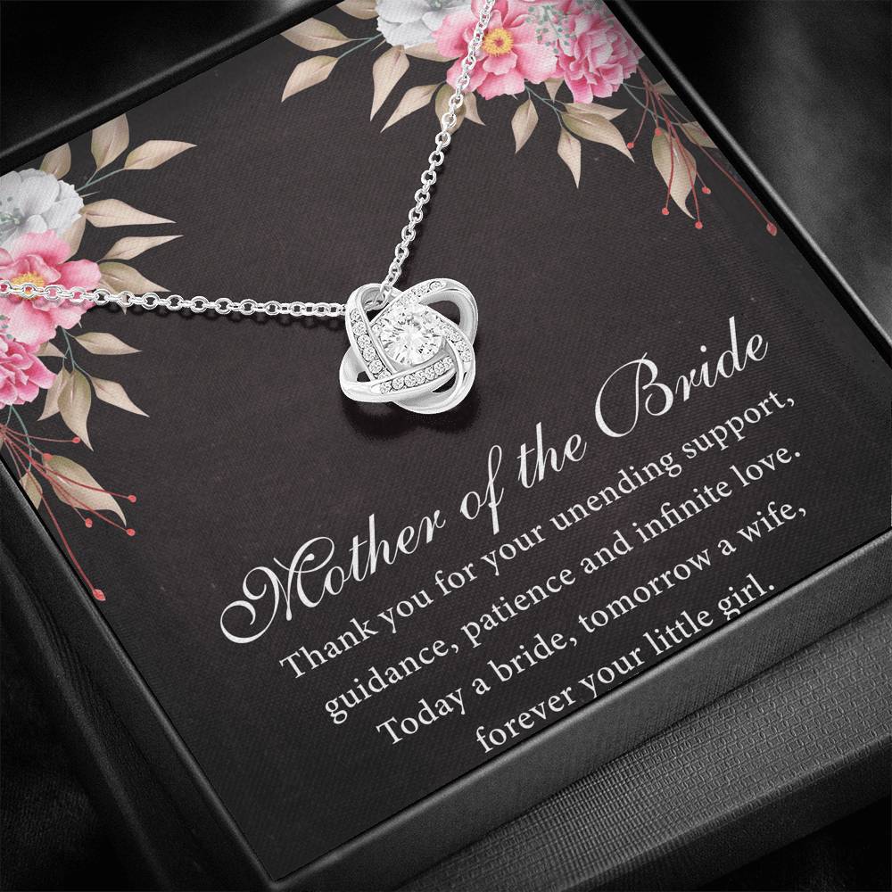 Mother Of The Bridge Thank You For Unending Support Mother's Day Gift Love Knot Necklace