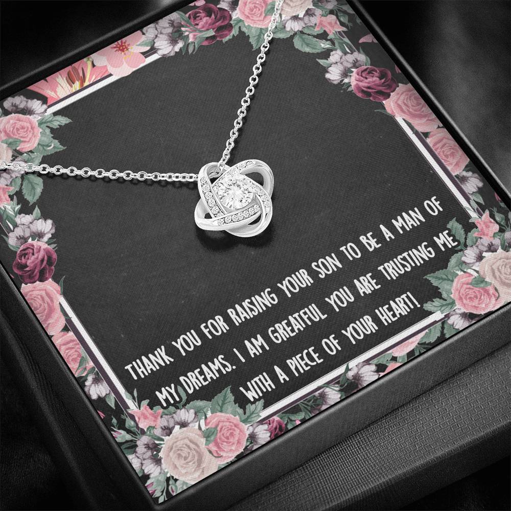 Mother In Law Thank You For Raising Your Son Mother's Day Gift Love Knot Necklace