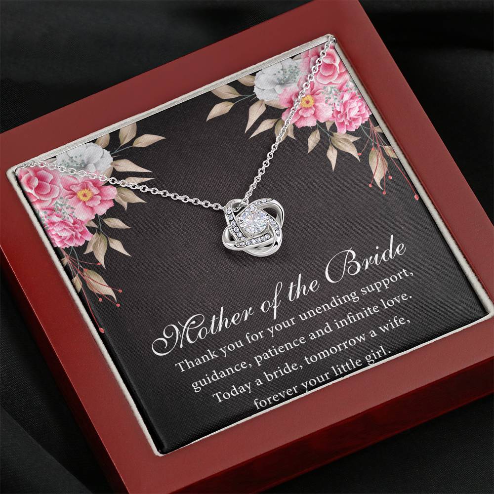 Mother Of The Bridge Thank You For Unending Support Mother's Day Gift Love Knot Necklace
